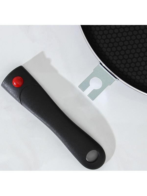 Cковорода Forever, d=28 см, съёмная ручка, стеклянная крышка, антипригарное покрытие, цвет тёмно-серый