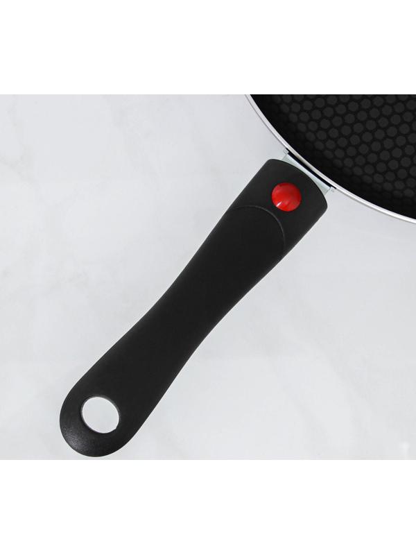 Cковорода Forever, d=28 см, съёмная ручка, стеклянная крышка, антипригарное покрытие, цвет тёмно-серый