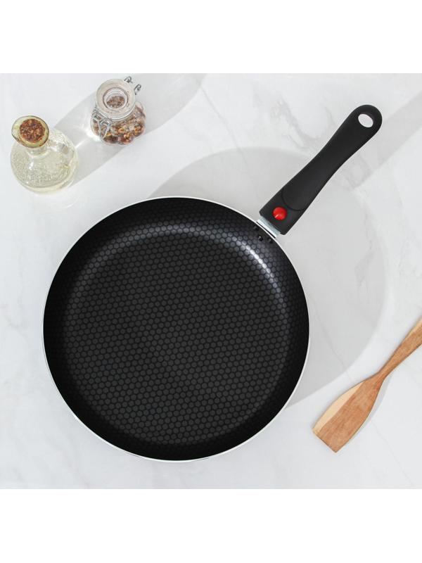 Cковорода Forever, d=28 см, съёмная ручка, стеклянная крышка, антипригарное покрытие, цвет тёмно-серый