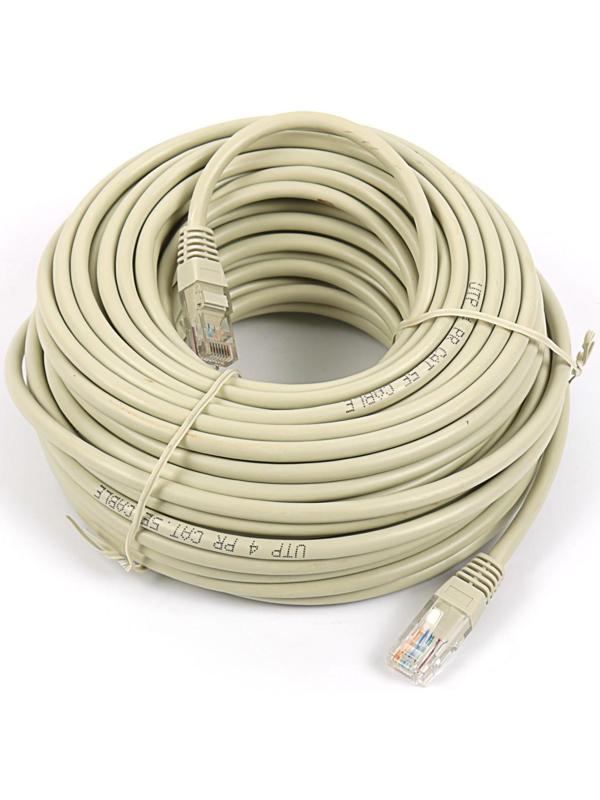 Патч-корд Gembird PP12e-20M, UTP 5е кат., RJ-45(m)-RJ-45(m), 20 м, серый