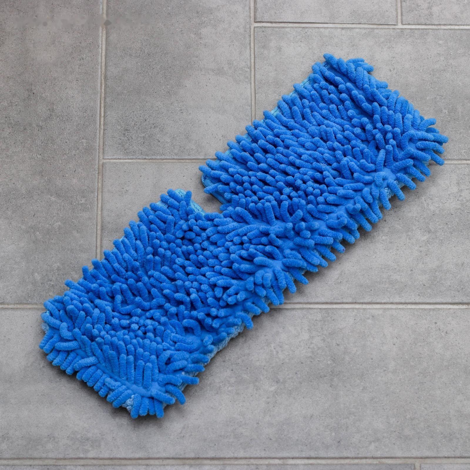 Насадка для плоской двусторонней швабры Доляна арт. 752845, 3092554, 40×14 см, микрофибра, букли, цвет МИКС