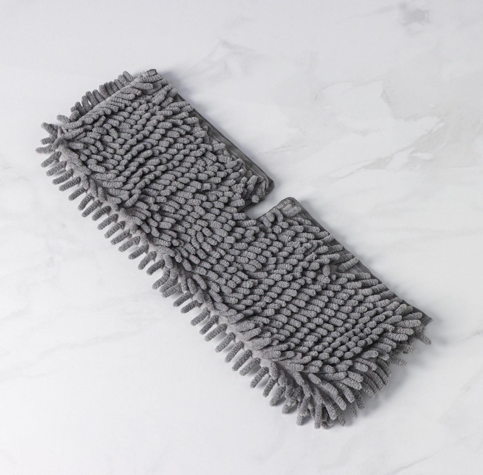 Насадка для плоской двусторонней швабры Доляна арт. 752845, 3092554, 40×14 см, микрофибра, букли, цвет МИКС