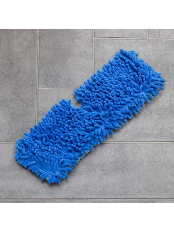 Насадка для плоской двусторонней швабры Доляна арт. 752845, 3092554, 40×14 см, микрофибра, букли, цвет МИКС