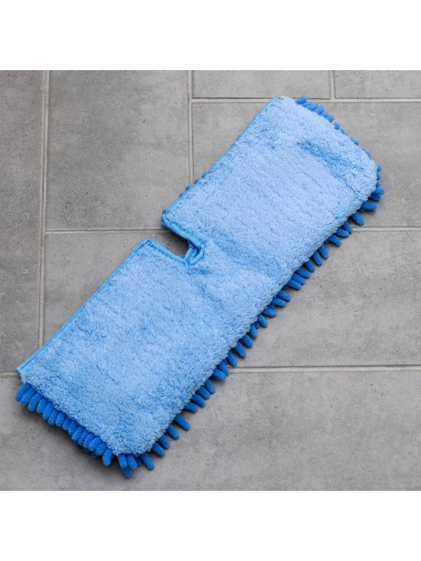 Насадка для плоской двусторонней швабры Доляна арт. 752845, 3092554, 40×14 см, микрофибра, букли, цвет МИКС