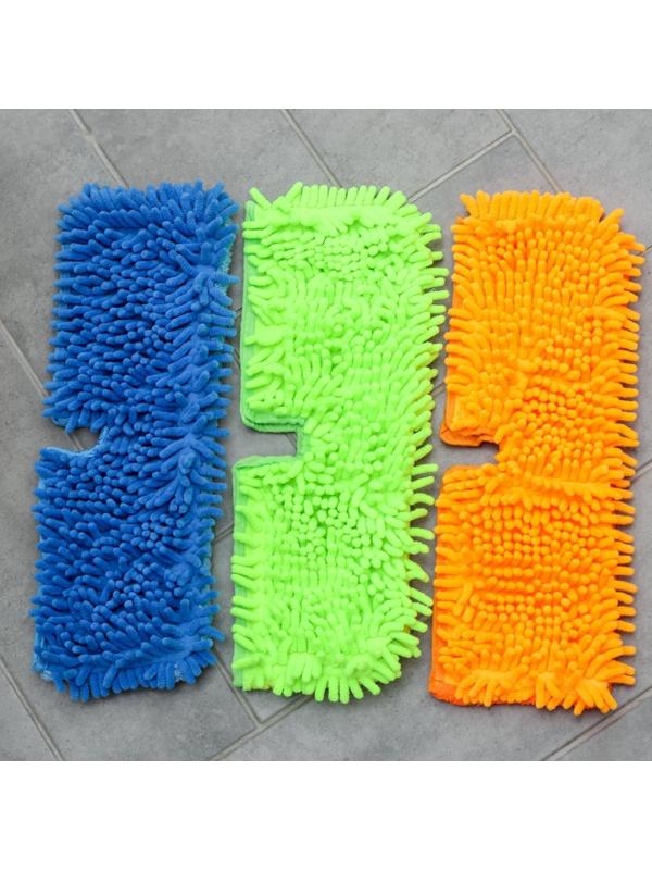 Насадка для плоской двусторонней швабры Доляна арт. 752845, 3092554, 40×14 см, микрофибра, букли, цвет МИКС