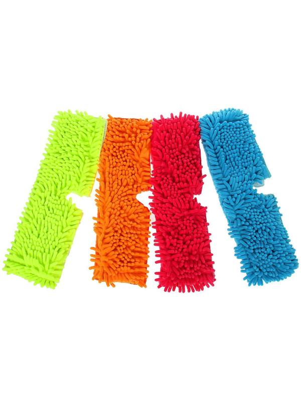 Насадка для плоской двусторонней швабры Доляна арт. 752845, 3092554, 40×14 см, микрофибра, букли, цвет МИКС