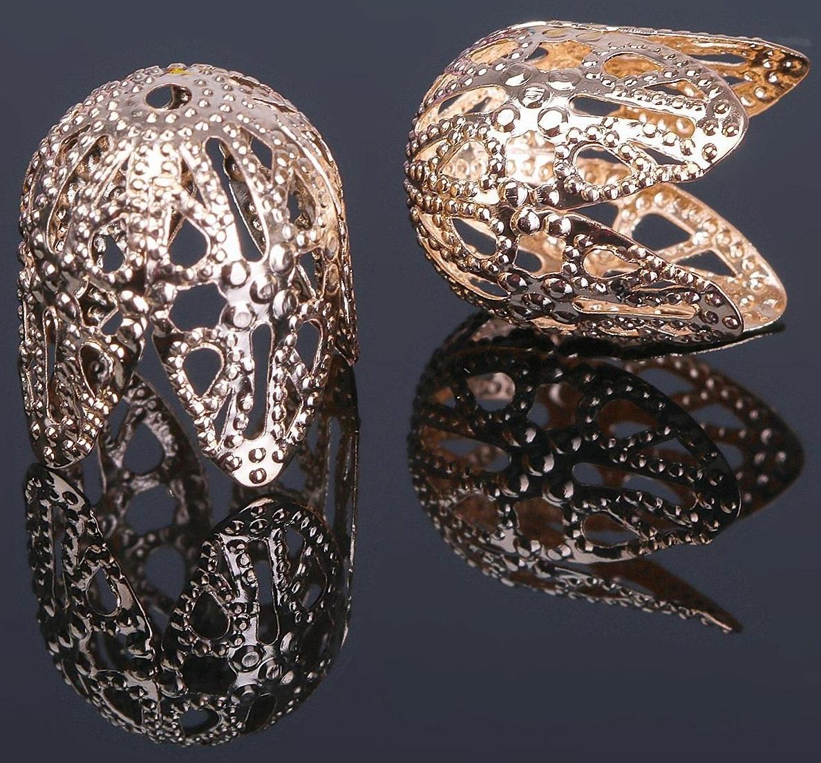 Шапочки для бусин (набор 10шт), СМ-051-1, 16 х 15 мм, цвет золото