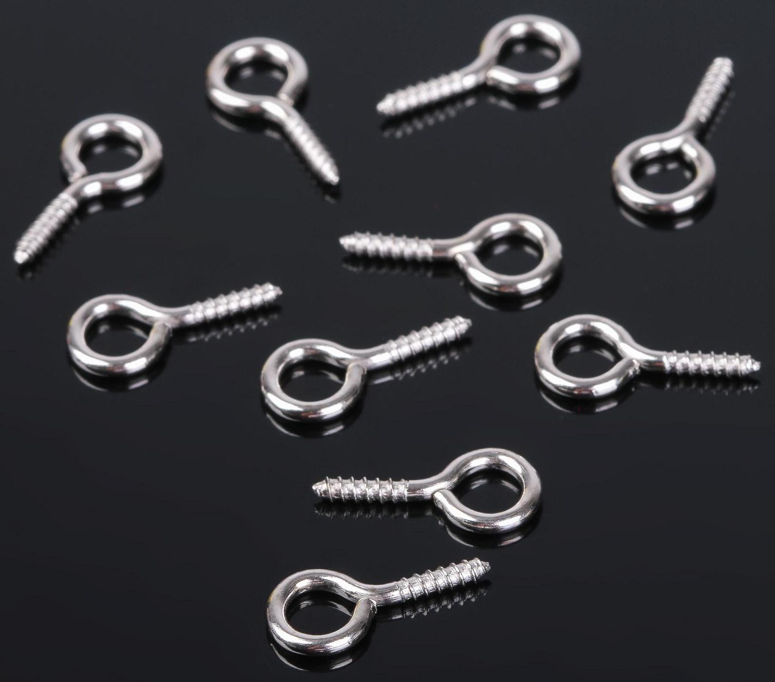 Держатель для кулона винтовой СМ-936, (набор 10шт) 1,4*0,7*0,15см, цвет серебро