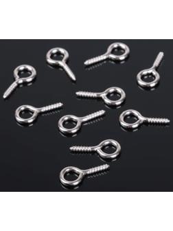 Держатель для кулона винтовой СМ-936, (набор 10шт) 1,4*0,7*0,15см, цвет серебро