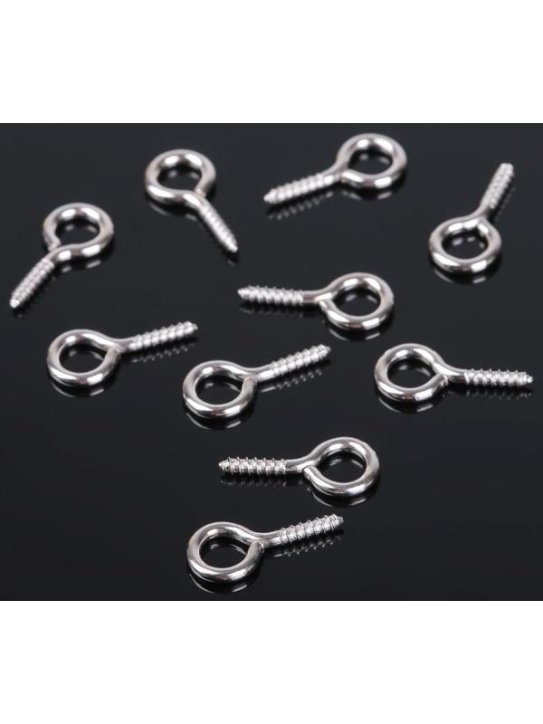 Держатель для кулона винтовой СМ-936, (набор 10шт) 1,4*0,7*0,15см, цвет серебро