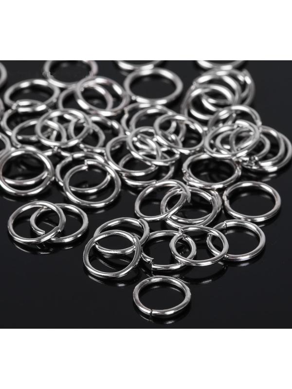 Кольцо соединительное 1 х 8мм (набор 50 гр, ±410 шт) СМ-982, цвет серебро