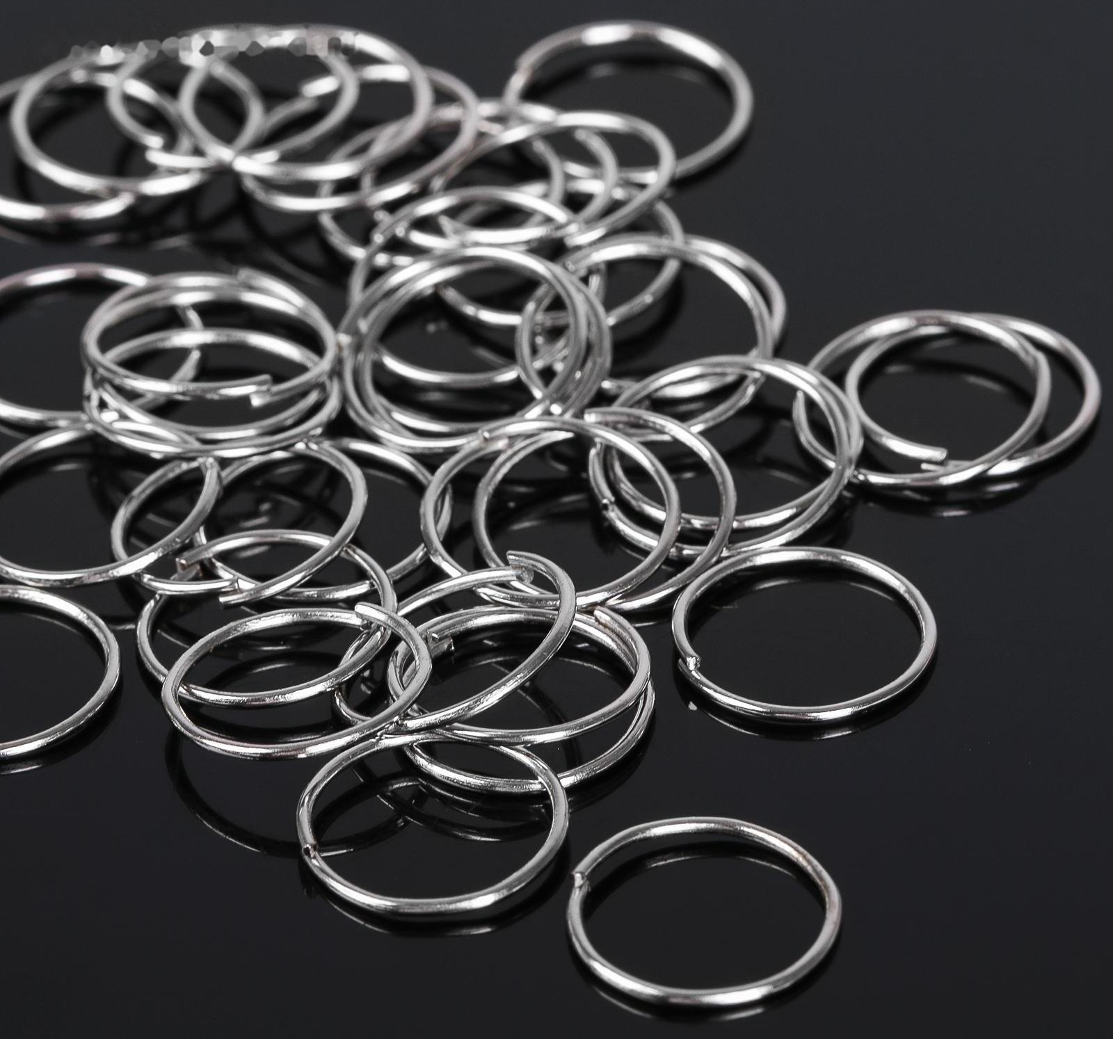 Кольцо соединительное 0,9 х 14мм (набор 50 гр, ±235 шт) СМ-1002, цвет серебро
