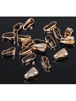 Держатель для кулонов, зажим (набор 20шт) 8*4мм, цвет золото