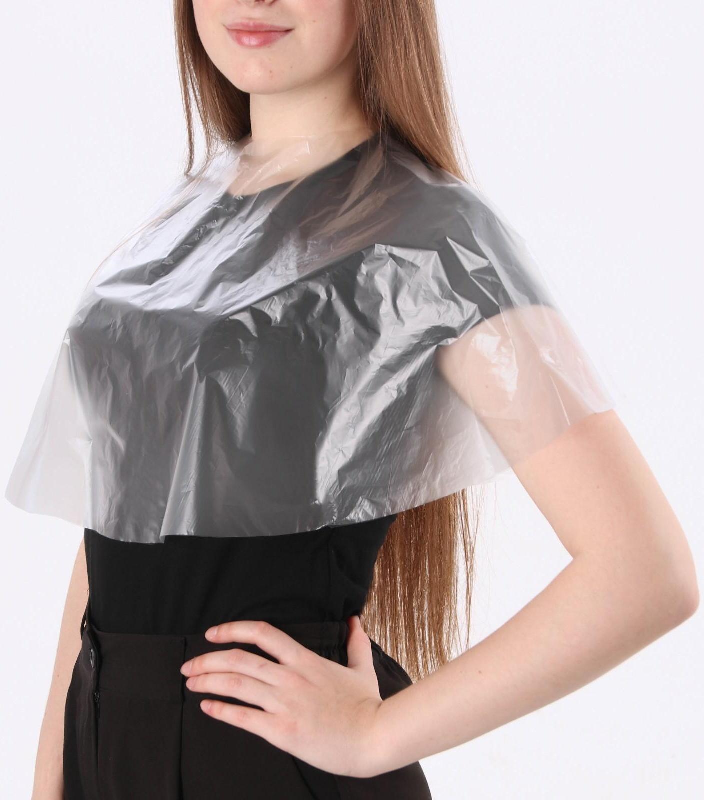 Пелерина парикмахерская, фасовка 10 шт, цвет прозрачный