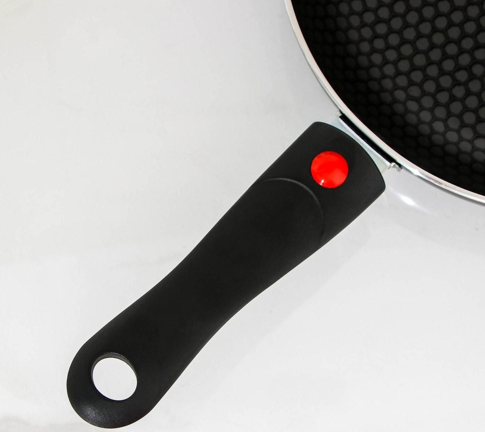 Сковорода Forever, d=22 см, съёмная ручка, стеклянная крышка, антипригарное покрытие, цвет чёрный