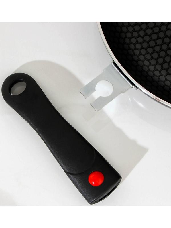 Сковорода Forever, d=22 см, съёмная ручка, стеклянная крышка, антипригарное покрытие, цвет чёрный