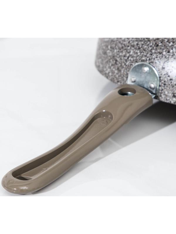 Сковорода Onyx, d=24 см, съёмная ручка, стеклянная крышка, антипригарное покрытие, цвет серый