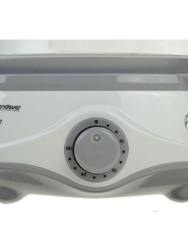 Пароварка Endever Vita-170, электрическая, 1000 Вт, 11 л, 3 яруса, бело-серая
