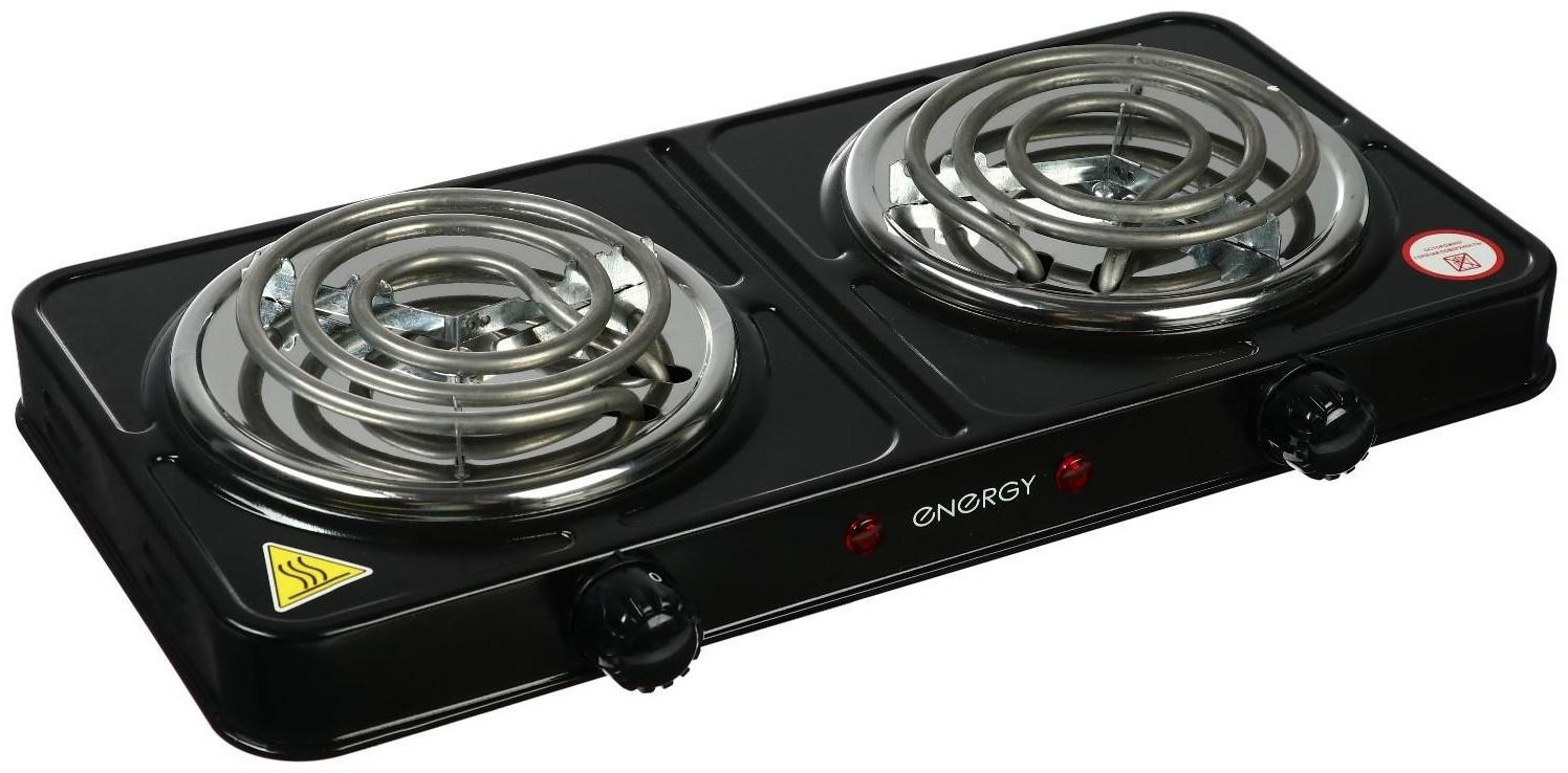 Плитка электрическая ENERGY EN-904В, 2000 Вт, 2 конфорки, черная