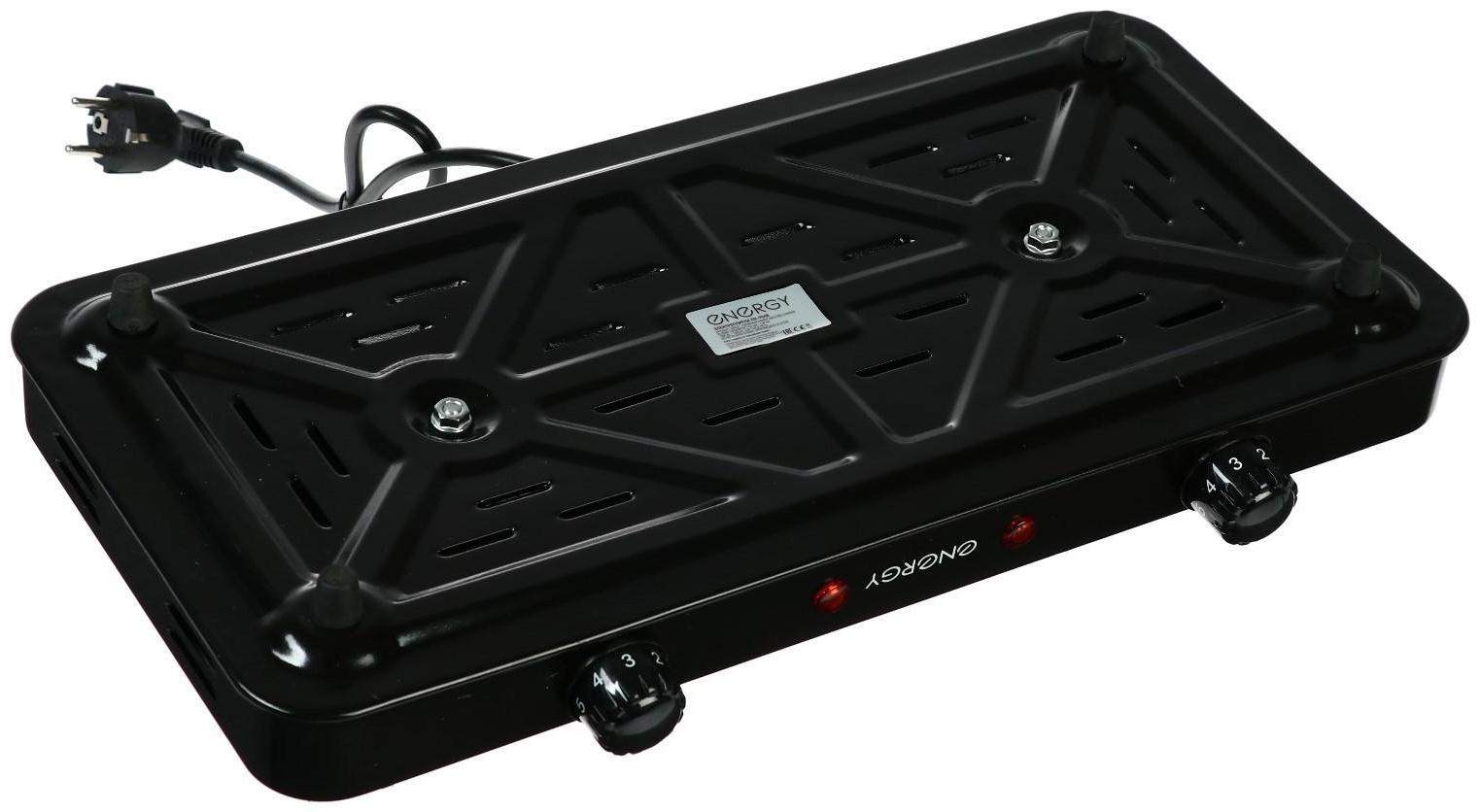 Плитка электрическая ENERGY EN-904В, 2000 Вт, 2 конфорки, черная