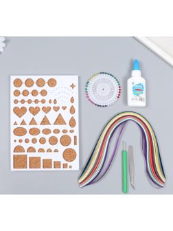 Набор инструментов для квиллинга(170 пол.0,5см, клей,иголки,линейка,пинцет,ин.д/кв.) 21х30см