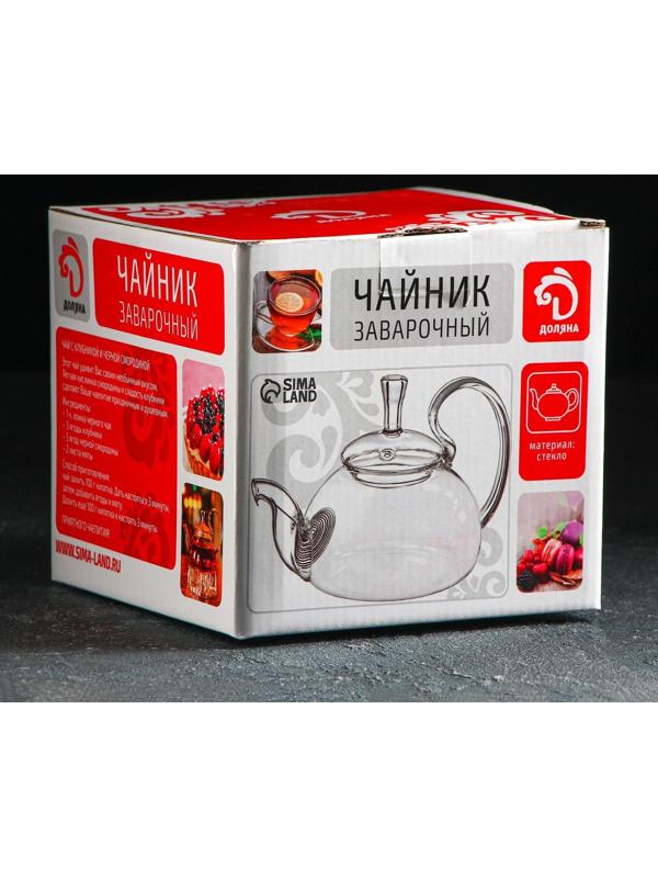Чайник стеклянный заварочный с металлическим ситом «Элегия», 800 мл