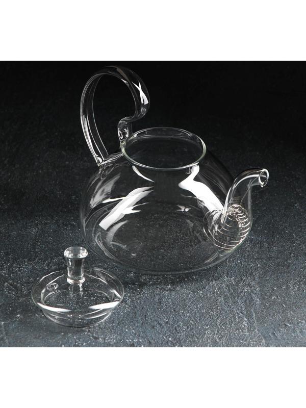 Чайник стеклянный заварочный с металлическим ситом «Элегия», 800 мл