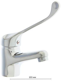 Смеситель для раковины Accoona A9041, однорычажный, с хирургической ручкой, хром