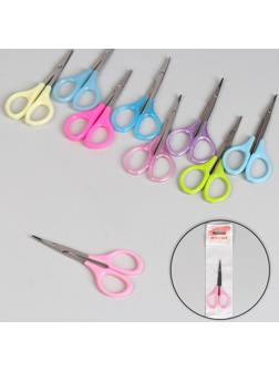 Ножницы маникюрные, загнутые, 9 см, цвет МИКС