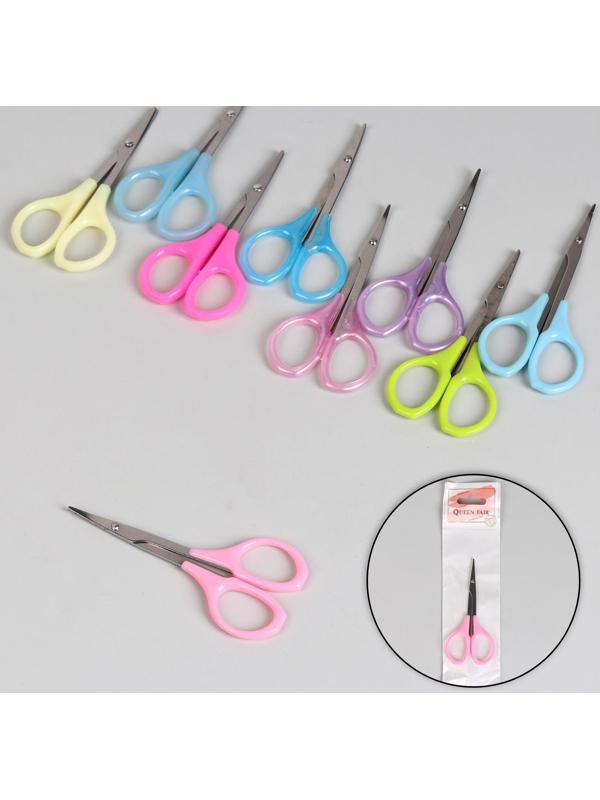 Ножницы маникюрные, загнутые, 9 см, цвет МИКС