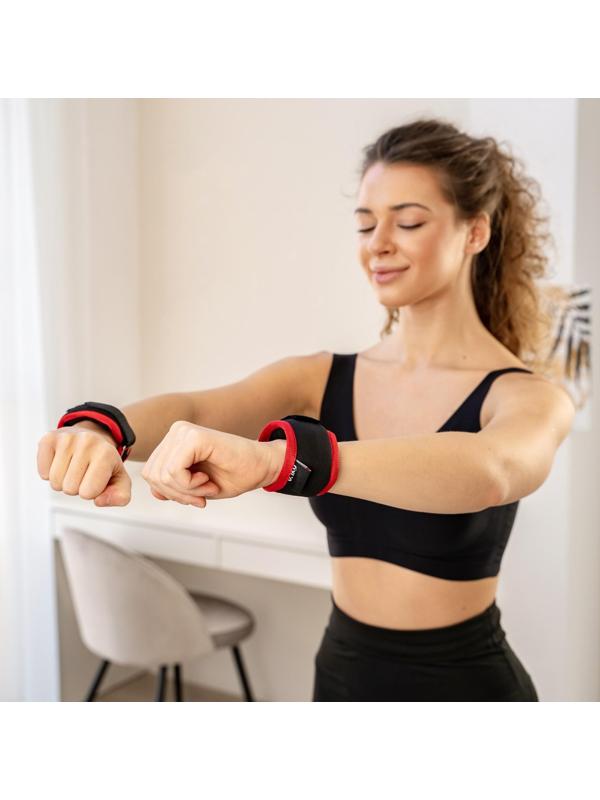 Утяжелители на запястье 2 шт. х 100 г, цвет красный