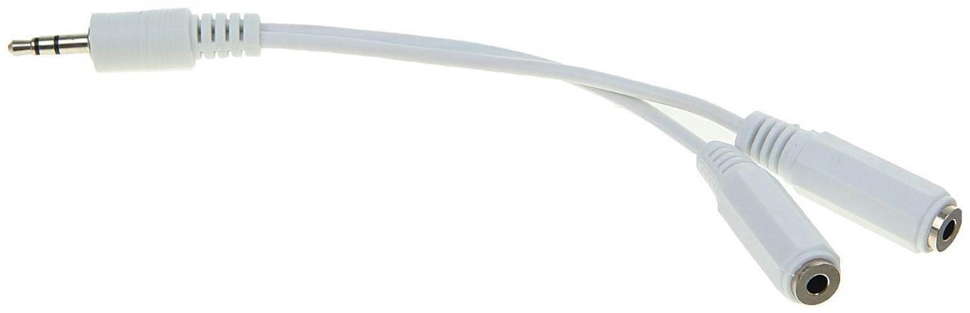 Кабель-разветвитель аудио Cablexpert CCA-415W,Jack3.5мм(3pin)(m)-2хJack(3pin)(f),0.1 м,белый