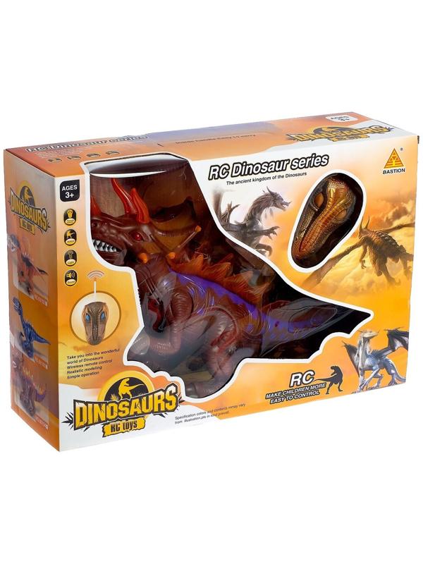 Динозавр радиоуправляемый T-Rex, световые и звуковые эффекты, работает от батареек