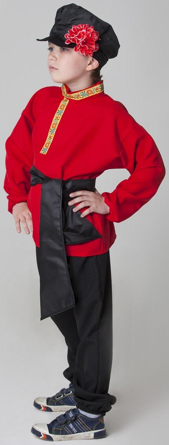 Карнавальный костюм для мальчика «Русский народный», рубашка, брюки, картуз, кушак, рост 116-122 см, 5-6 лет