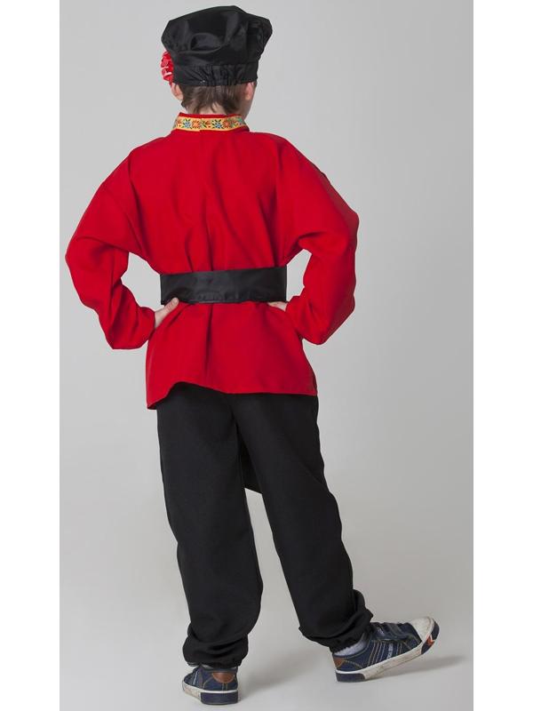 Карнавальный костюм для мальчика «Русский народный», рубашка, брюки, картуз, кушак, рост 116-122 см, 5-6 лет