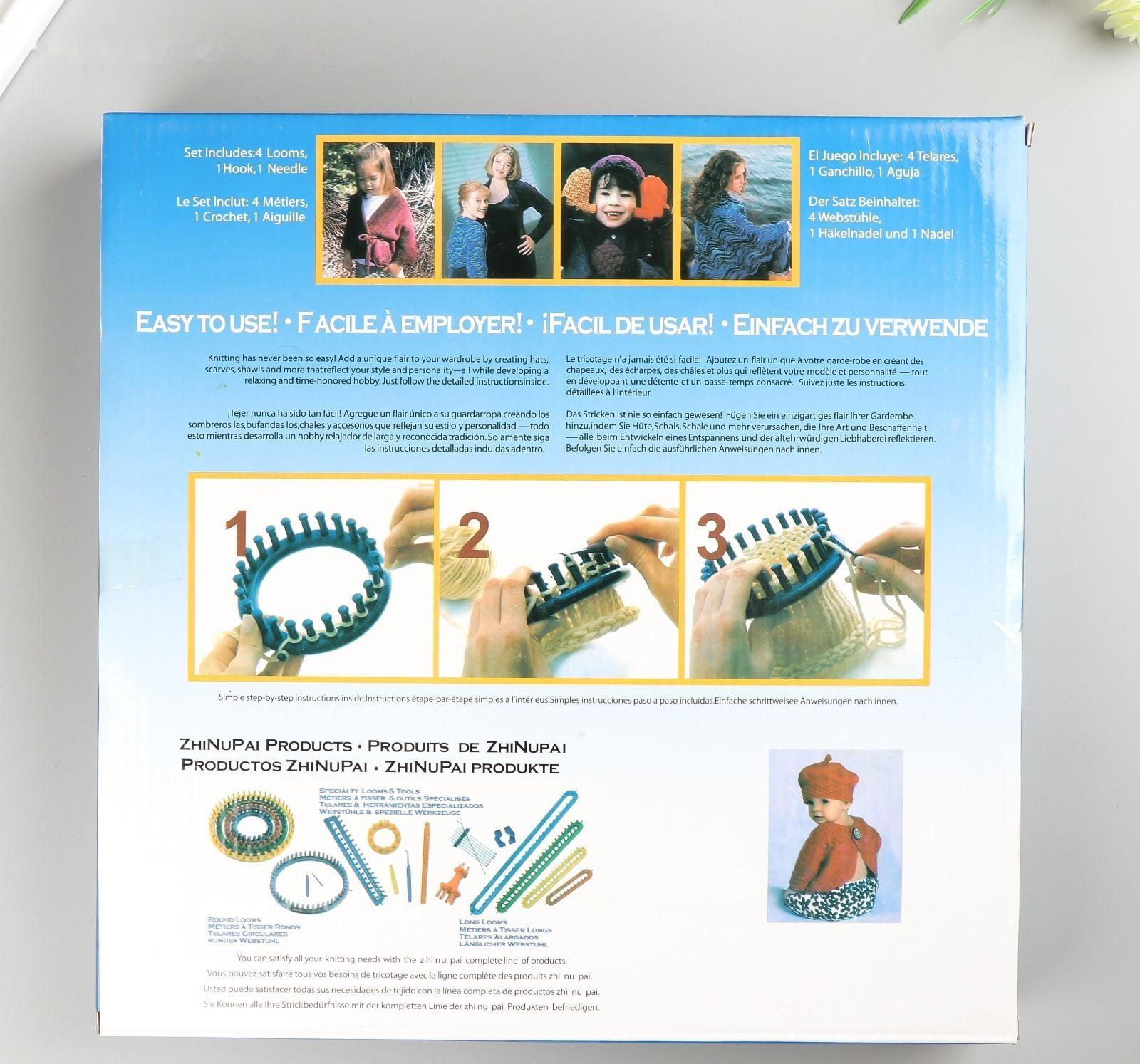 Набор устройств для вязания 4 шт крючок и игла в комплекте d=14 см, 19 см, 24 см, 30 см