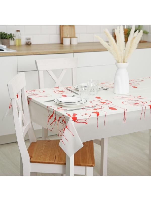 Скатерть без основы одноразовая «Маки», 110×220 см, рисунок микс