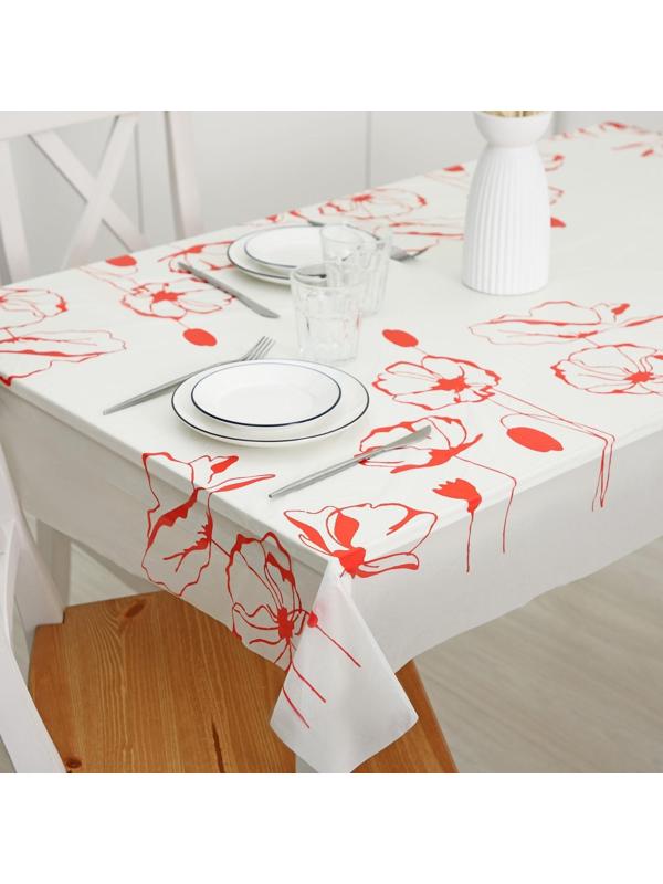 Скатерть без основы одноразовая «Маки», 110×220 см, рисунок микс
