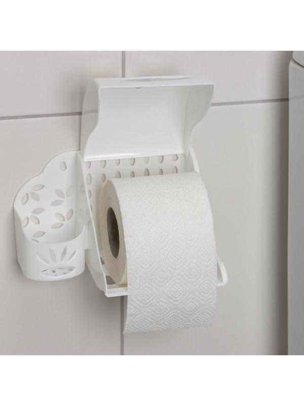 Держатель для туалетной бумаги и освежителя воздуха, цвет МИКС