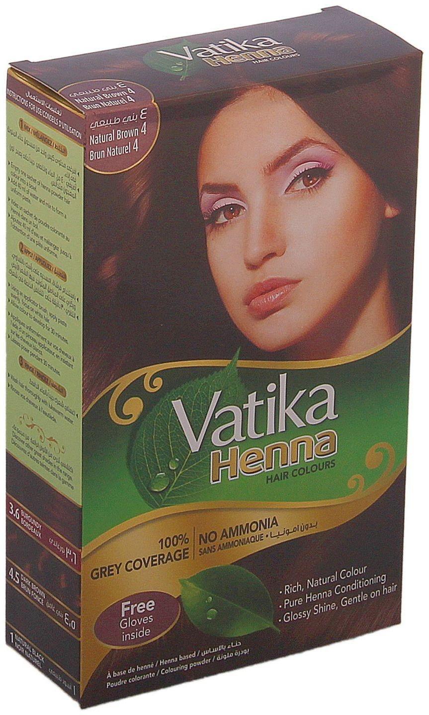 Хна для волос коричневая VATIKA HENNA HAIR COLOURS BROWN, 6 пакетиков по 10 г