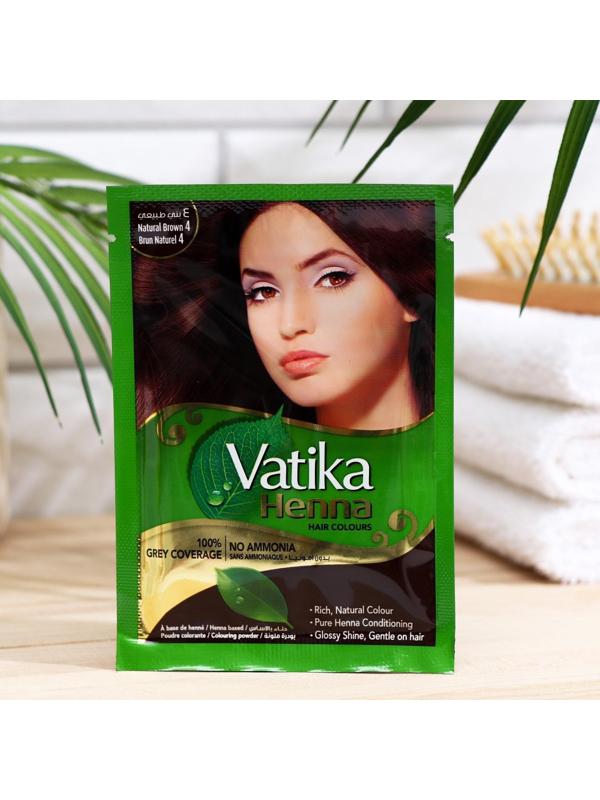 Хна для волос коричневая VATIKA HENNA HAIR COLOURS BROWN, 6 пакетиков по 10 г