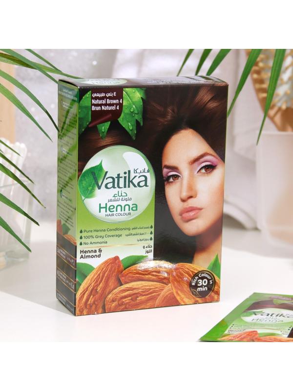 Хна для волос коричневая VATIKA HENNA HAIR COLOURS BROWN, 6 пакетиков по 10 г