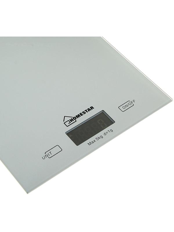 Весы кухонные HOMESTAR HS-3006, электронные, до 5 кг, серебристые