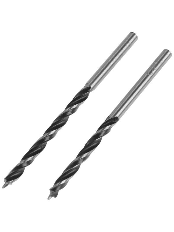 Сверло по дереву ТУНДРА, цилиндрический хвостовик, 3 х 60 мм, 2 шт.