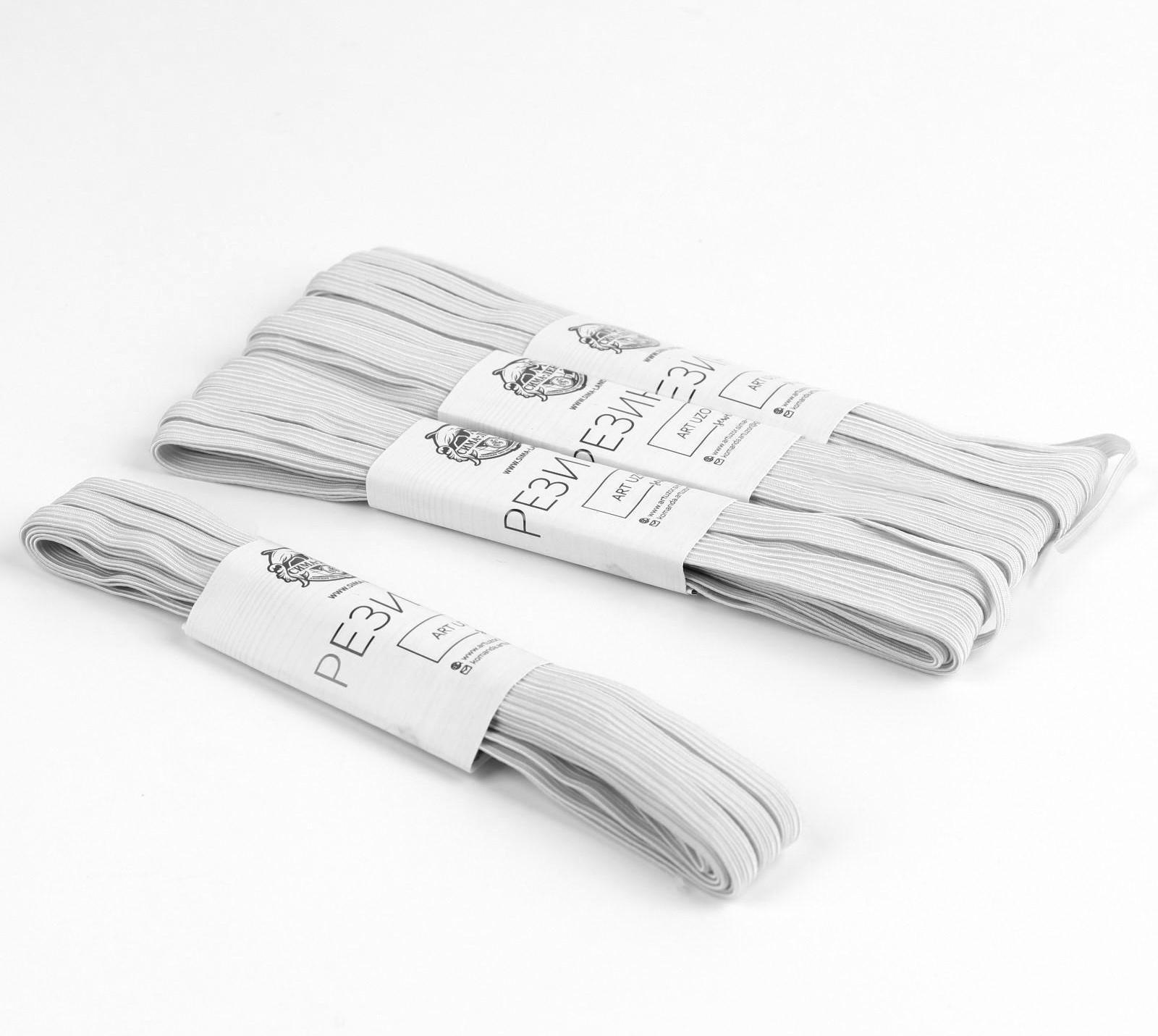 Резинки бельевые, 6 мм, 5,5 ± 0,5 м, 4 шт, цвет белый