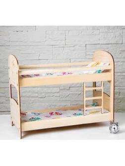 Кроватка классическая №3 «2-х ярусная», с постельным бельём