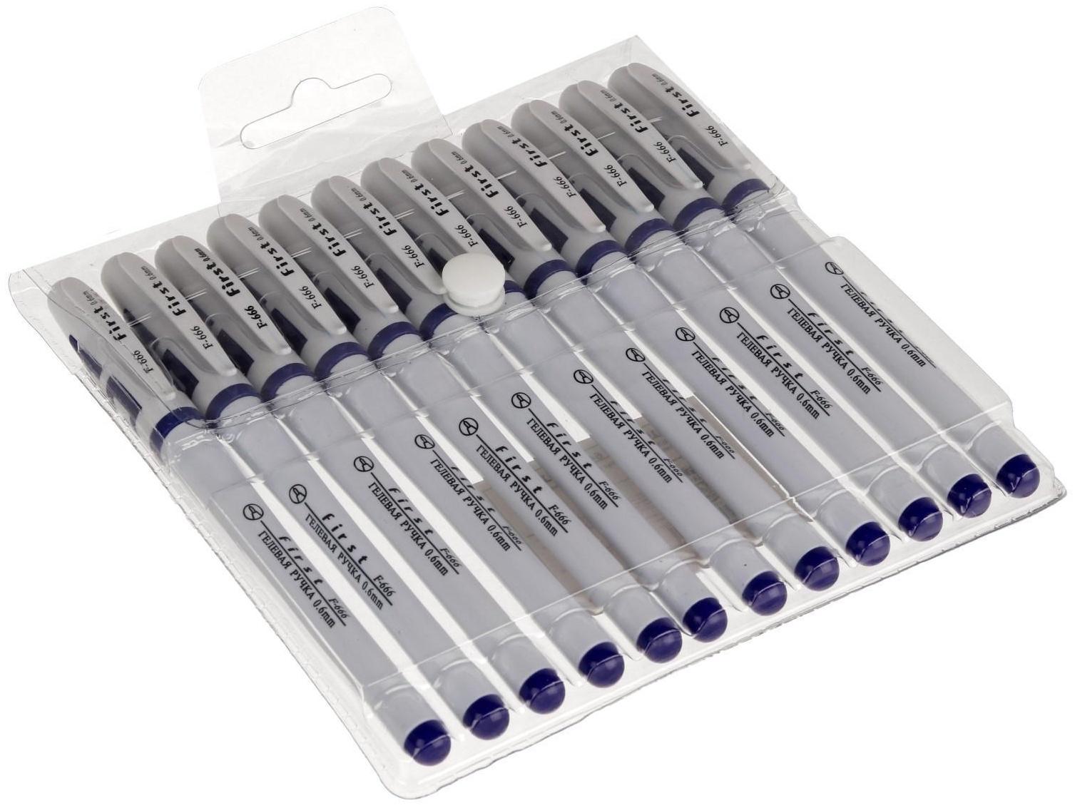 Ручка гелевая, 0.5 мм, стержень синий, корпус белый, с резиновым держаталем