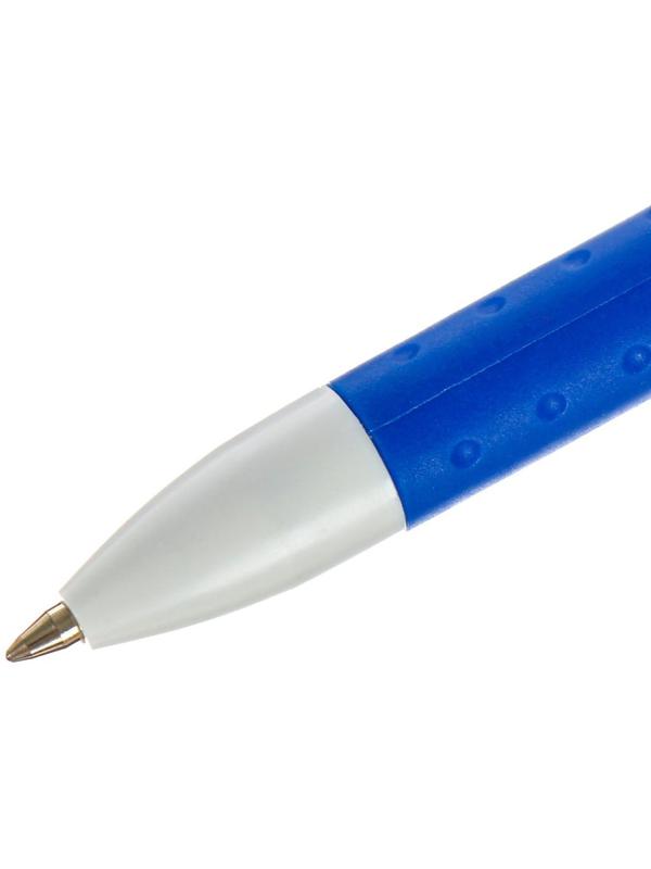 Ручка гелевая, 0.5 мм, стержень синий, корпус белый, с резиновым держаталем