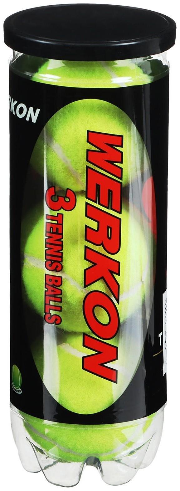 Мяч для большого тенниса WERKON 969, с давлением, набор 3 шт