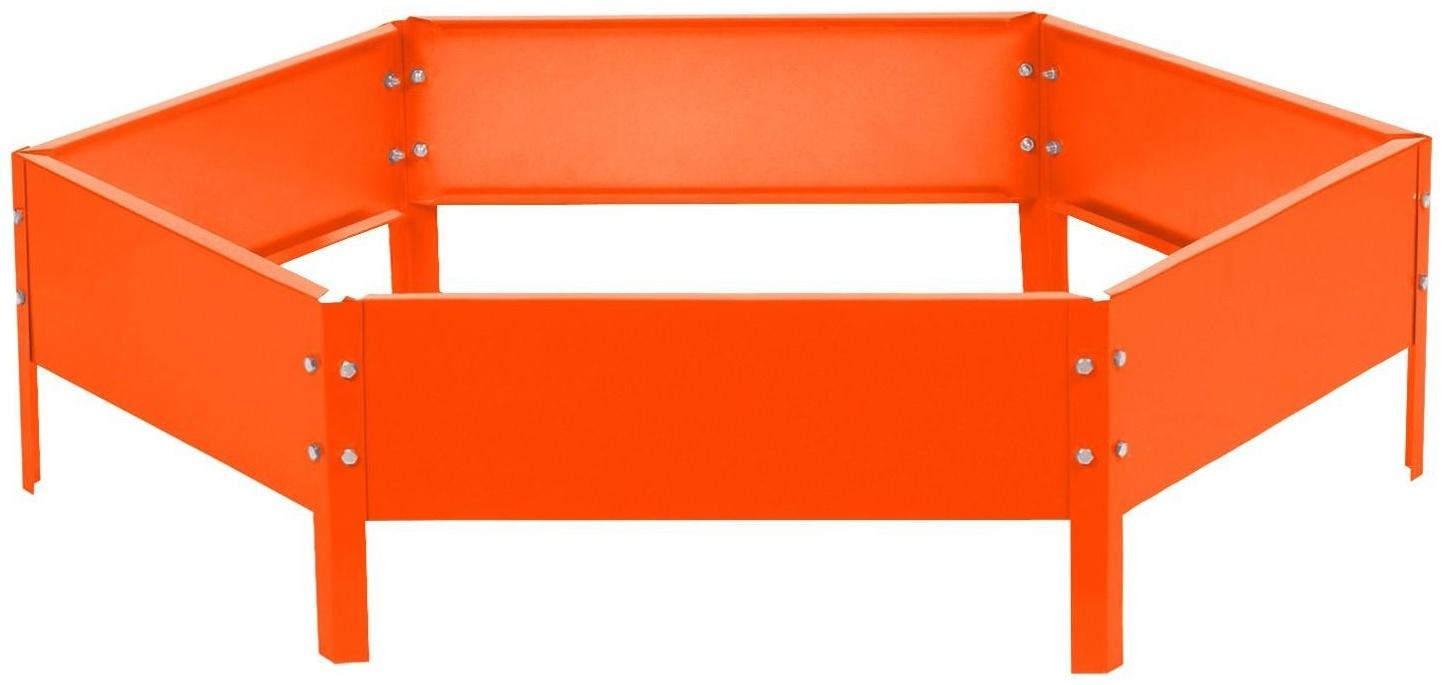 Клумба оцинкованная, d = 100 см, h = 15 см, оранжевая, Greengo